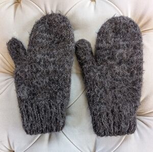Alpaca Wool Fleece-lined Heathered Charcoal Grey Mittens - SUPER SOFT!!